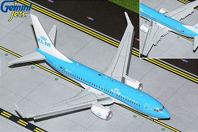 PRÉ- VENDA Gemini Jets 1:200 KLM Royal Dutch Airlines Boeing 737-700 "Flaps/Slats Extended"