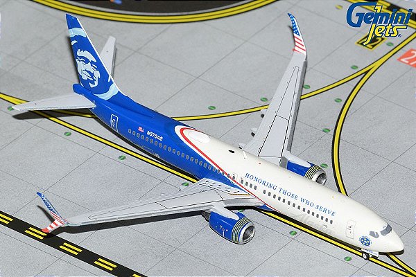 Gemini Jets 1:400 Alaska Boeing 737-800 "Honoring Those Who Serve"