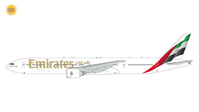 PRÉ-VENDA: Gemini Jets 1:200 Emirates B777-300ERF¨ new livery w/ flaps down¨