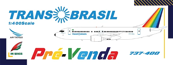 PRÉ-VENDA - Panda Models 1:400 Transbrasil Boeing 737-400