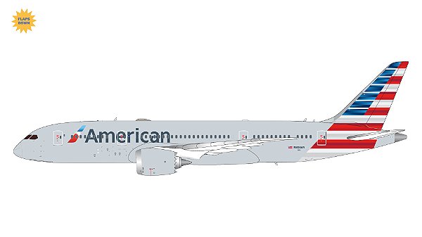 PRÉ-VENDA: Gemini Jets 1:200 American Airlines Boeing B787-8 ¨flaps down¨