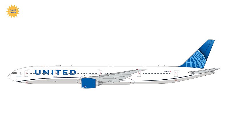 PRÉ-VENDA-Gemini Jets 1:400 United Airlines B777-300ER ¨Flaps Down¨