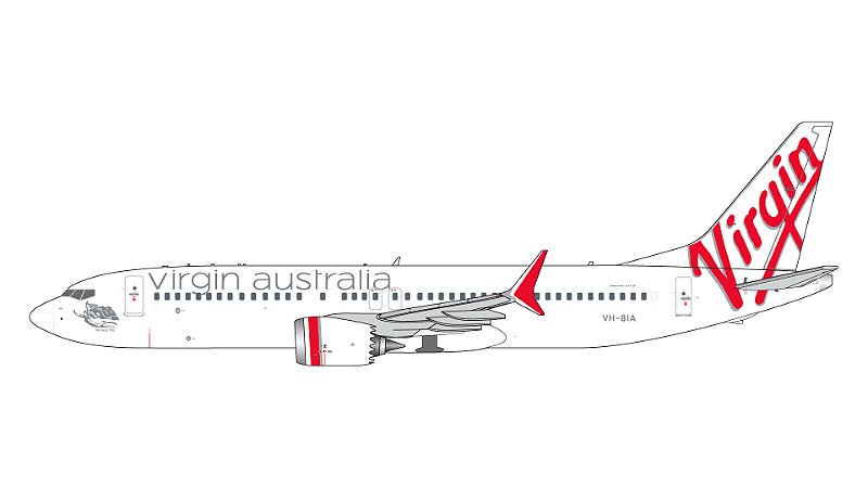 PRÉ-VENDA - Gemini Jets 1:400 Virgin Australian Airlines Boeing B737 MAX 8