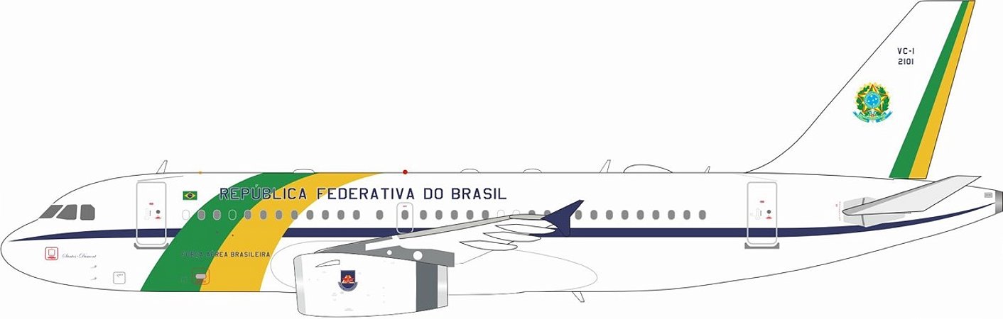 PRE VENDA - Inflight200 1:200 Força Aérea Brasileira Airbus VC-1A A319 ACJ Avião Presidencial