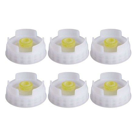 Kit 6 Bicos Bisnaga de Molhos FIFO Silicone Amarelo