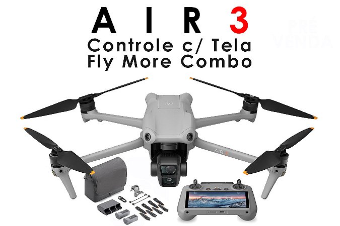 Drone DJI Air 3 Fly More Combo + Controle com Tela (Versão Nacional)