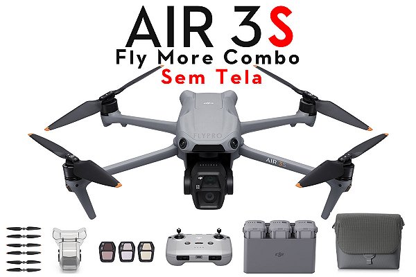 Drone DJI Air 3S Fly More Combo (Sem tela) - Versão Nacional