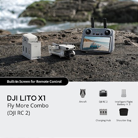 Drone DJI Lito X1 Fly More Combo (Com tela) BR