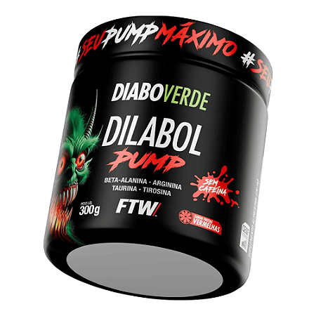 Dilabol Pump s/ Cafeína Diabo Verde 300g - FTW