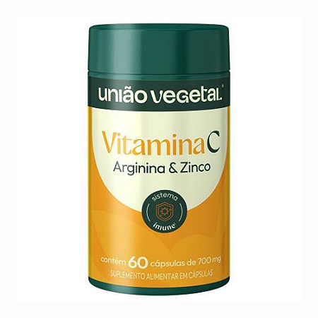 Vitamina C + Arginina + Zinco 700mg 60 Caps - União Vegetal