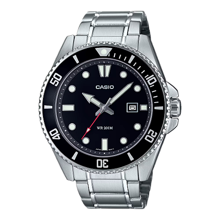 RELÓGIO CASIO DURO AÇO MDV-107D-1A1VDF PRETO