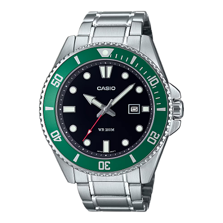 RELÓGIO CASIO DURO AÇO MDV-107D-3AVDF VERDE
