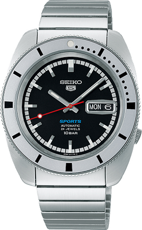 RELÓGIO NEW SEIKO 5 SPORTS SRPL05K1 "PEPPER BLACK"