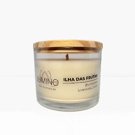 Vela Aromática Ilha das Frutas - Tampa de Madeira 100g