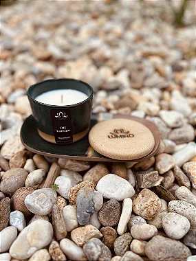 ÚLTIMA UNIDADE - Vela Ilha das Frutas Lumino com Suporte de Cerâmica