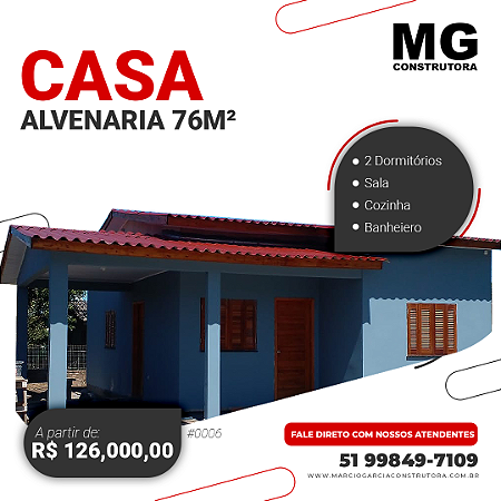 🏠  Charmosa casa de 76m²