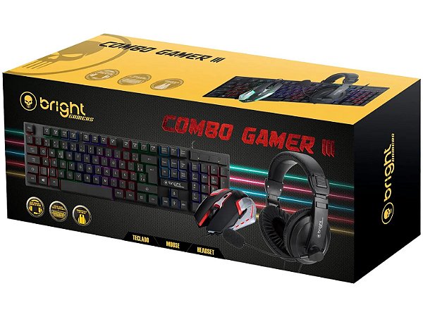 Combo bright gamer 543 teclado + mouse + headset