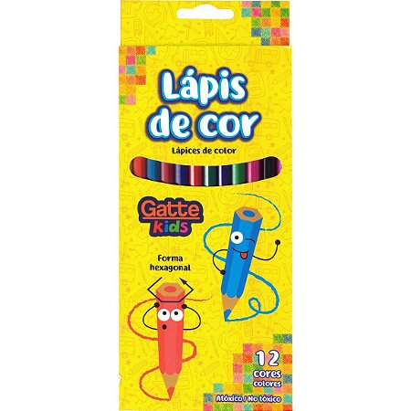 Lapis de cor hexagonal 12 cores - gatte