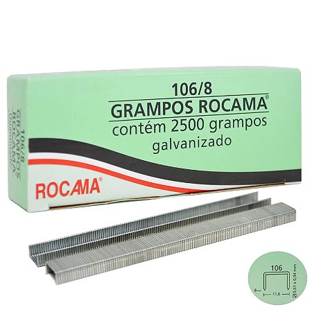 Grampo Para Grampeador Tapeceiro 106/8 Rocama C/2500