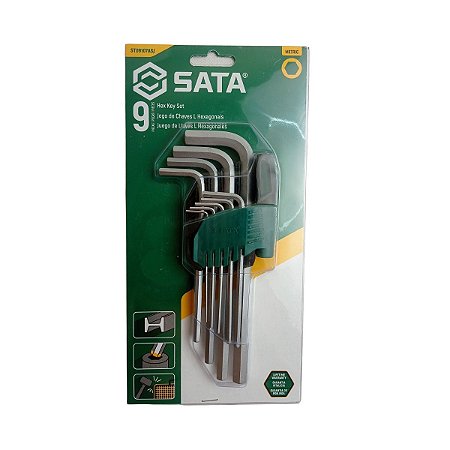 JOGO CHAVE ALLEN HEXAGONAL 1,5 A 10MM 9PÇ SATA