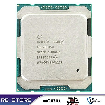 Processador intel xeon e5 2650 v4 E5-2650V4 usado sr2n3 2.2ghz doze núcleos  30m - STI INFORMÁTICA