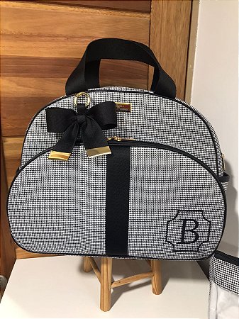 Bolsa Maternidade Grande Pied Poule com faixa preta