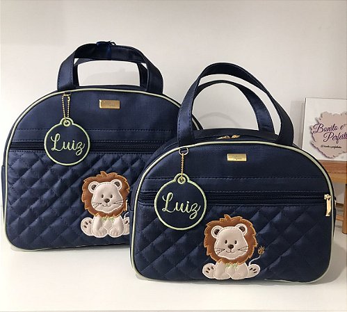 Kit Bolsa maternidade básico Bolsa G, Bolsa P Sintético Azul marinho