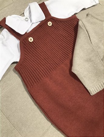 Saída de Maternidade Ariel em Terracota com bege