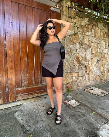 Blusa cinza BFF C&A TAM P