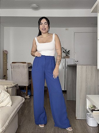 Calça alfaiataria azul Renner tam 40