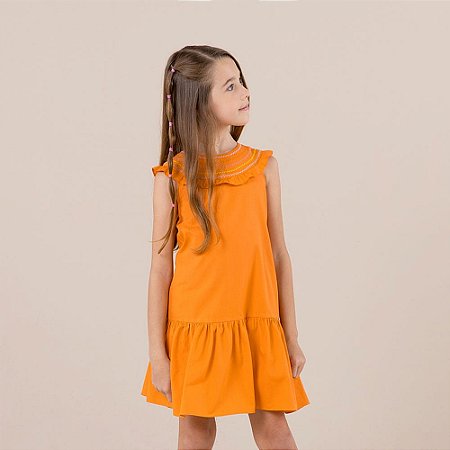Vestido Infantil Gola de Babado