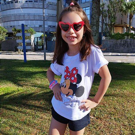 Camiseta Feminina Infantil Minnie