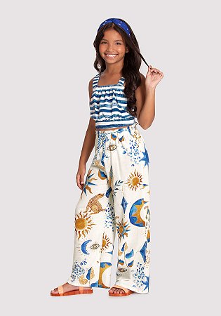CONJUNTO INFANTIL COM BLUSA E CALÇA WIDE LEG