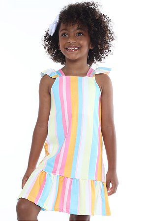 Vestido Infantil Listrado