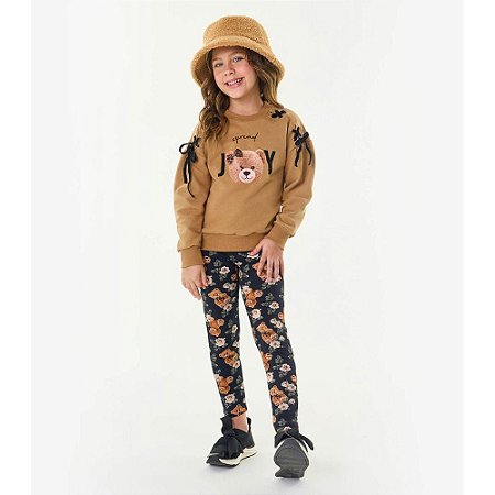 Conjunto Infantil Blusão e Legging Feminino