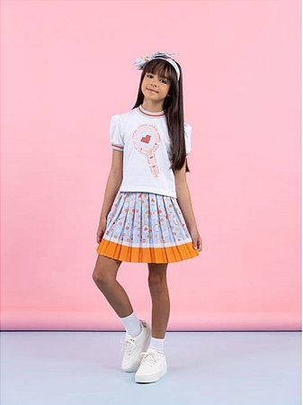 Saia Short Infantil Plissada