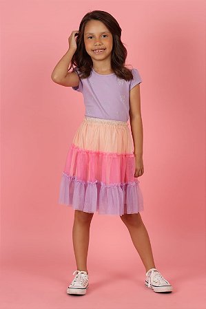 Conjunto infantil blusa com saia