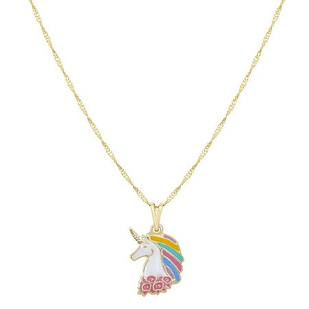 Colar Infantil Menina Banhado a Ouro com Pingente (antialérgico)