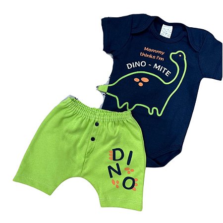 Conjunto Body e Short Bebê Menino