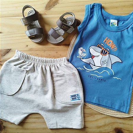 Conjunto Infatil Masculino Tubarão