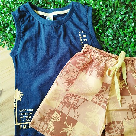 Conjunto Infantil Masculino Regata e Bermuda Los Angeles