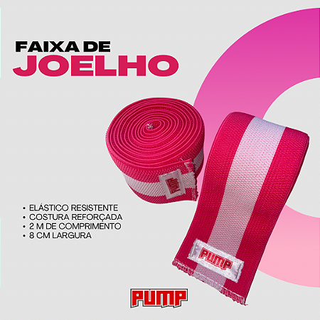 FAIXA DE JOELHO - ROSA COM LISTRA BRANCA