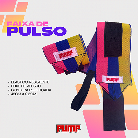 FAIXA DE PULSO - LISTRAS AZUL, AMARELO E ROSA