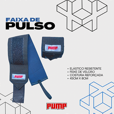 FAIXA DE PULSO PRETA COM AZUL MARINHO