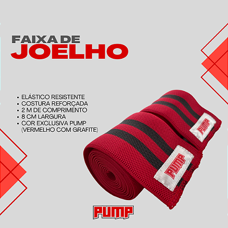 FAIXA DE JOELHO VERMELHA COM GRAFITE