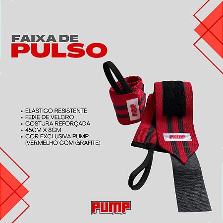 FAIXA DE PULSO VERMELHA COM GRAFITE