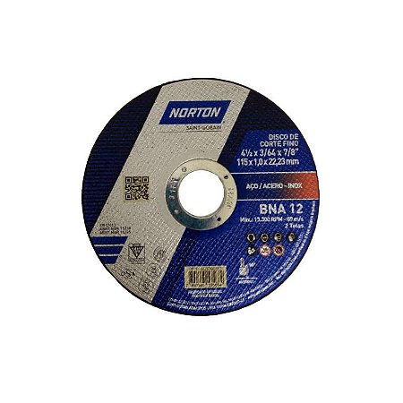 Disco de Corte 4" 1/2x1,0mm BNA 12 Norton