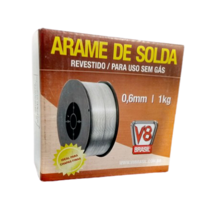 Arame Mig Sem Gás 0,6mm Rolo de 1kg V8 Brasil