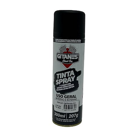 Tinta Spray Preto Alta Temperatura 300Ml/207G Gitanes