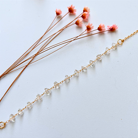 Choker Dourada com Cristais